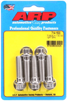 "7/16""-20 x 1.500 12pt SS bolts" (5pcs)