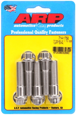 "7/16""-20 x 1.750 12pt SS bolts" (5pcs)
