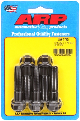 "7/16""-20 x 1.750 hex black oxide bolts" (5pcs)