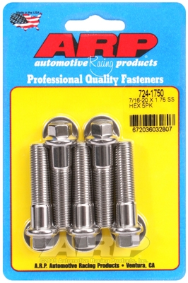 "7/16""-20 x 1.750 hex SS bolts" (5pcs)