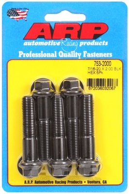 "7/16""-20 x 2.000 hex black oxide bolts" (5pcs)