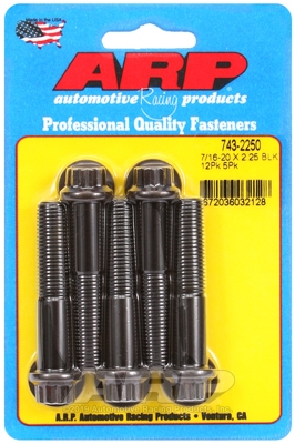 "7/16""-20 x 2.250 12pt black oxide bolts" (5pcs)