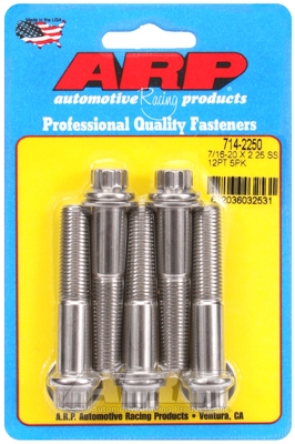 "7/16""-20 x 2.250 12pt SS bolts" (5pcs)