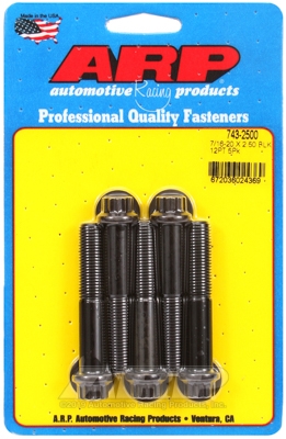 "7/16""-20 x 2.500 12pt black oxide bolts" (5pcs)