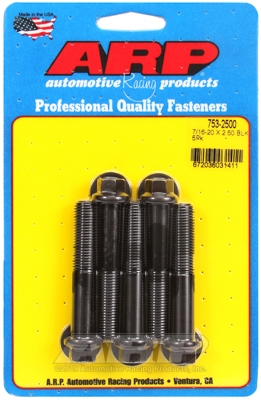 "7/16""-20 x 2.500 hex black oxide bolts" (5pcs)