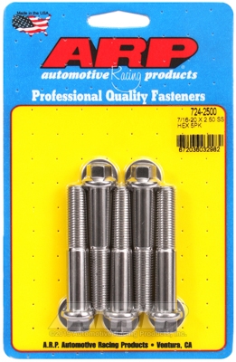 "7/16""-20 x 2.500 hex SS bolts" (5pcs)