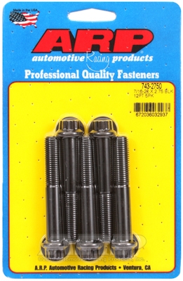"7/16""-20 x 2.750 12pt black oxide bolts" (5pcs)