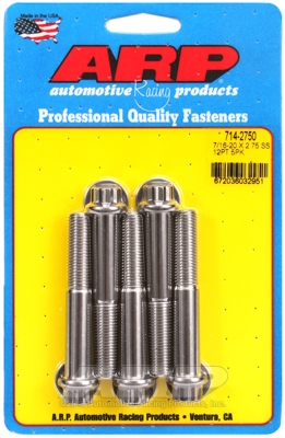 "7/16""-20 x 2.750 12pt SS bolts" (5pcs)