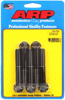 "7/16""-20 x 2.750 hex black oxide bolts" (5pcs)