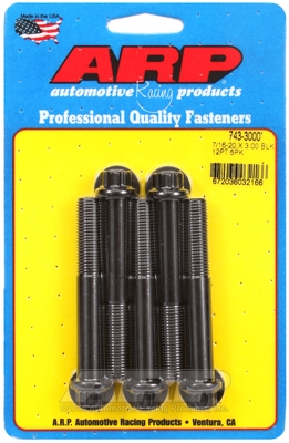 "7/16""-20 x 3.000 12pt black oxide bolts" (5pcs)