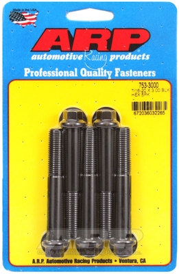"7/16""-20 x 3.000 hex black oxide bolts" (5pcs)
