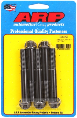 "7/16""-20 x 3.250 12pt black oxide bolts" (5pcs)