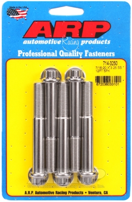 "7/16""-20 x 3.250 12pt SS bolts" (5pcs)