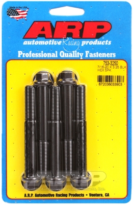 "7/16""-20 x 3.250 hex black oxide bolts" (5pcs)