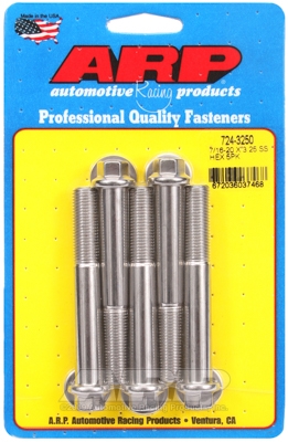 "7/16""-20 x 3.250 hex SS bolts" (5pcs)