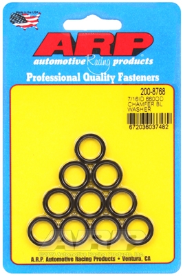 7/16 ID .660 OD  chamfer black washers(10 pcs)