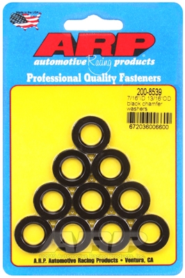 "7/16"ID 13/16"OD .120"TH  black chamfer washers"  (10pcs)