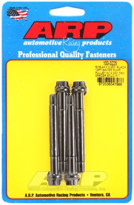 ARP 5/16-24x3.250 black 12pt WP pully w/2.000" fan spcr stud