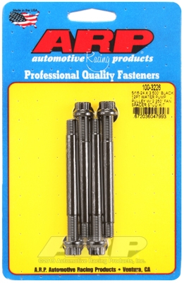 ARP 5/16-24x3.500 black 12pt WP pully w/2.250" fan spcr stud