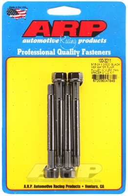 ARP 5/16-24x3.500 black hex WP pulley w/2.250" fan spcr stud