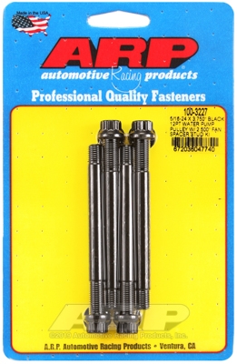 ARP 5/16-24x3.750 black 12pt WP pully w/2.500" fan spcr stud
