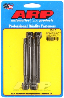 ARP 5/16-24x3.750 black hex WP pulley w/2.500" fan spcr stud