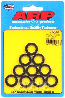 ARP Chamfer Washer M12 ID 0.750 OD Black 10 Pack