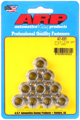 ARP M10 X 1.0 SS 12pt nut kit