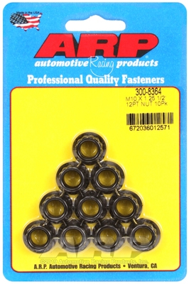 ARP M10 x 1.25  12pt nut kit (10pcs)