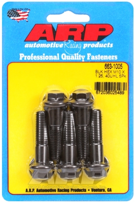 ARP M10 x 1.25 x 40 hex black oxide bolts (5pcs)
