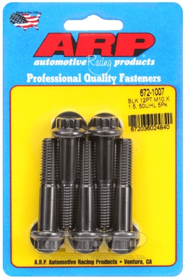 ARP M10 x 1.50 x 50 12pt black oxide bolts (5pcs)