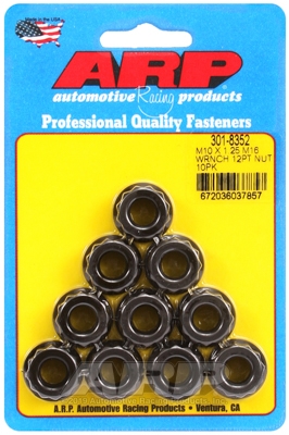 ARP M10x1.25 M16 Socket 12pt. Nut Kit (10 Pc.)