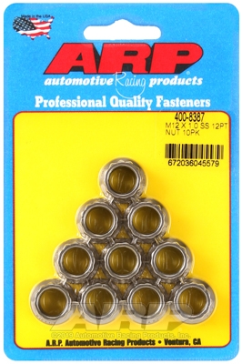 ARP M12 X 1.00 SS 12pt nut kit (10pcs) Stainless
