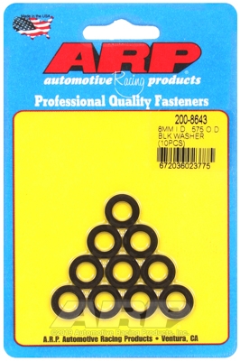 ARP M8 ID .575 OD .062"TH black washers (10pcs)