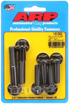 Big block Chrysler bellhousing bolt kit - Black Oxide 12 pt