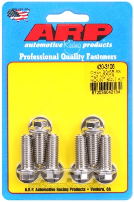 Chevy hex motor mount bolt kit with energy suspension mounts