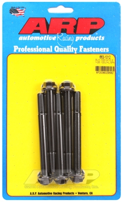 M10 x 1.25 x 100 hex black oxide bolts (5pcs)
