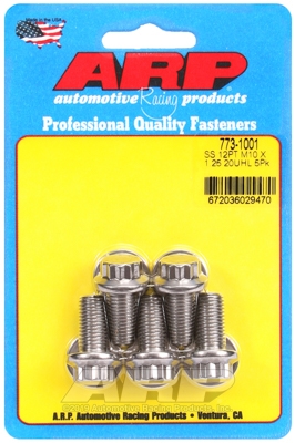 M10 x 1.25 x 20 12pt SS bolts (5pcs)