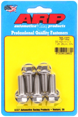 M10 x 1.25 x 25 hex SS bolts (5pcs)