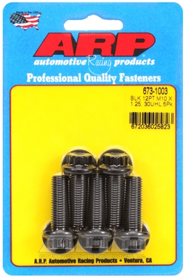 M10 x 1.25 x 30 12pt black oxide bolts (5pcs)