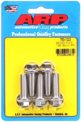 M10 x 1.25 x 30 hex SS bolts (5pcs)