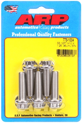 M10 x 1.25 x 35 12pt SS bolts+Washers (5pcs)
