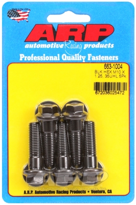 M10 x 1.25 x 35 hex black oxide bolts (5pcs)