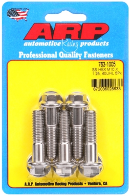 M10 x 1.25 x 40 hex SS bolts (5pcs)