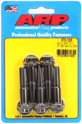 M10 x 1.25 x 45 12pt black oxide bolts (5pcs)