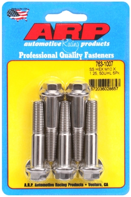 M10 x 1.25 x 50 hex SS bolts (5pcs)