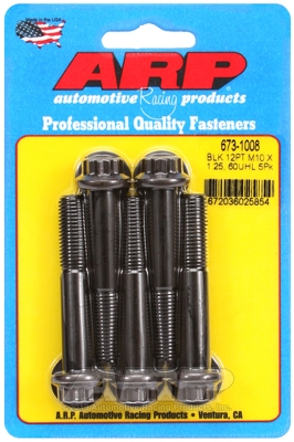 M10 x 1.25 x 60  12pt black oxide bolts (5pcs)