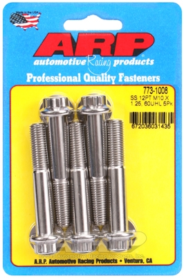 M10 x 1.25 x 60 12pt SS bolts (5pcs)
