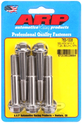 M10 x 1.25 x 60 hex SS bolts (5pcs)