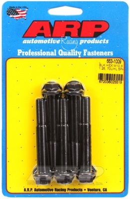M10 x 1.25 x 70 hex black oxide bolts (5pcs)